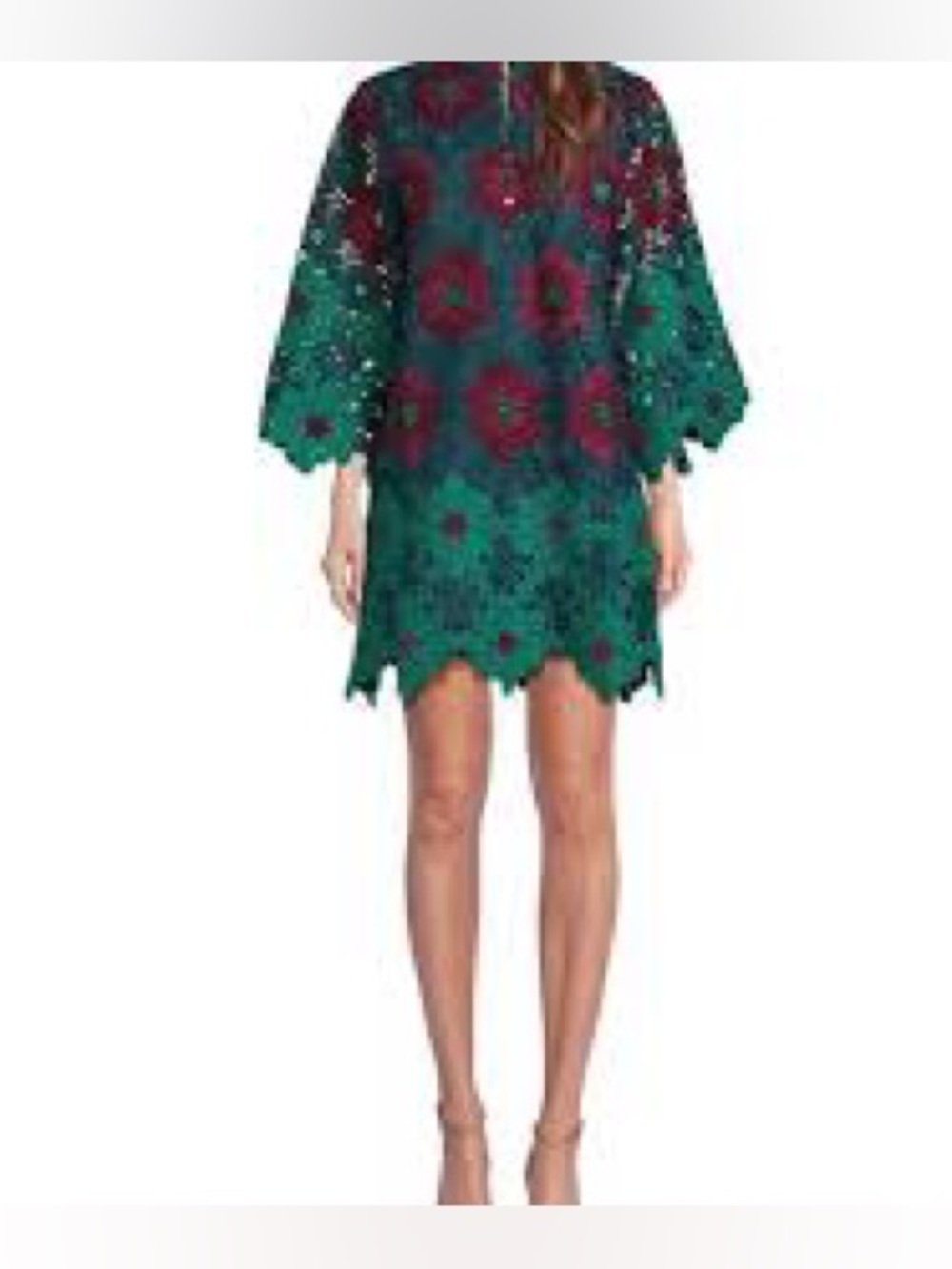 Jmarie green lace crotchet dress sz X-Large